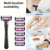 6pcs -layer Classic Razor, Razor Set, Stainless Steel Blade, Manual Safety Razor, Reusable Blade, Silicone Anti-skid Layer