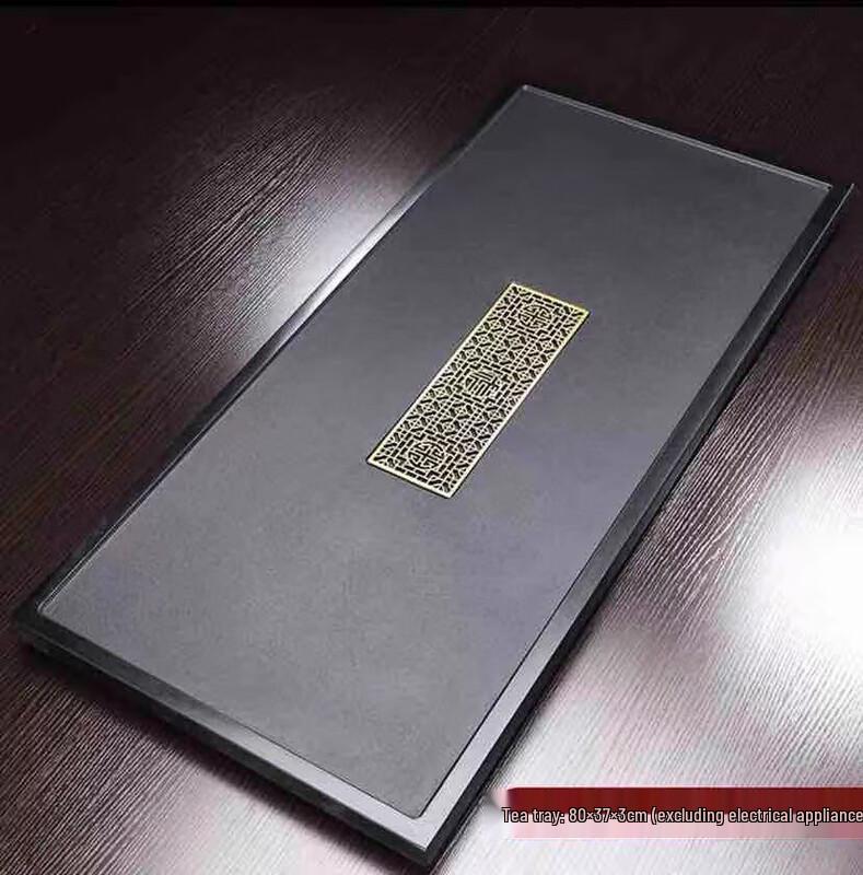 Cha Xun Black Gold Stone Tea Tray & Ceramic Tea Set
