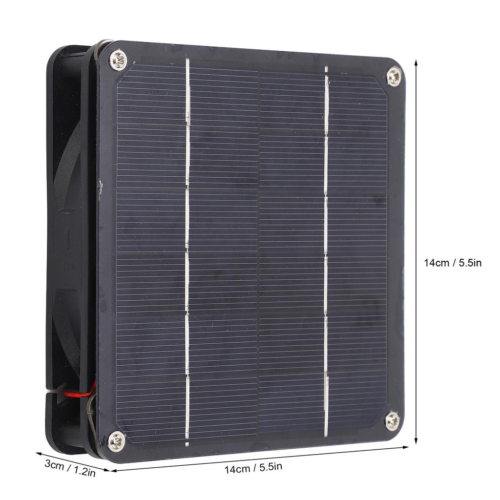 Solar Panel Powered Fan Kit 20W Monocrystalline Solar Panel Exhaust Fan Kit for Outdoor Travel Greenhouse Black
