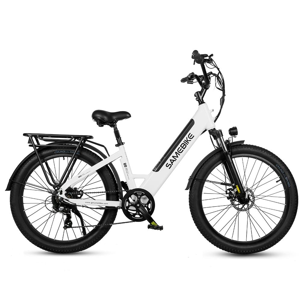 Bicicletă Electrică Samebike RS-A01 Plus Motor 750W Baterie 48V 14Ah Anvelope Groase 26*3.0 inch Bicicletă Electrică de Oraș pentru Navetă cu Cadru Jos