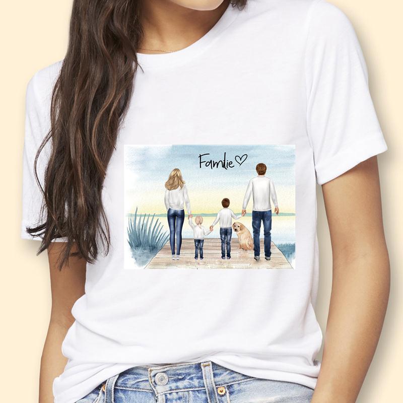 Mothers Day Theme Cute Cartoon Trend ShortSleeved Womens TShirt Polyester Fabric Simple AGeneration Style