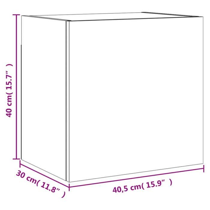 VidaXL Wall-mounted TV Cabinets 2 Pcs Smoked Oak 40.5x30x40cm Engineered Wood 836905