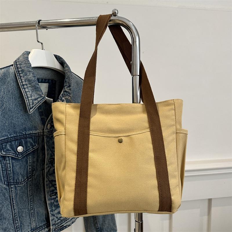 Simple Commuting Versatile Large Capacity Canvas Bag with High Aesthetic Value Single Shoulder Cloth Bag