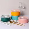 Nordic Style Microwaveable Ceramic Lunch Box for Office with Airtight Seal