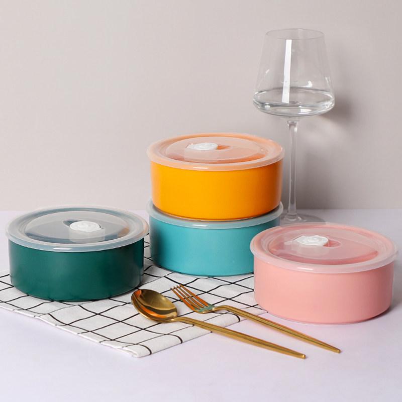 Nordic Style Microwaveable Ceramic Lunch Box for Office with Airtight Seal