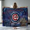Chicago Cubs Print Flannel Blanket High Quality Warm Comfortable Cover for All Seasons Perfect for Gifts Home Decor