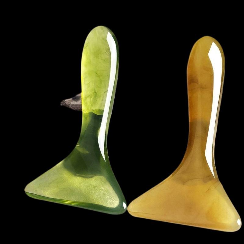 1Pcs Triangle Shaped Beauty Guasha Massage Board Resin Acupuncture Shiatsu Tool Facial And Full Body Universal Tired Relax