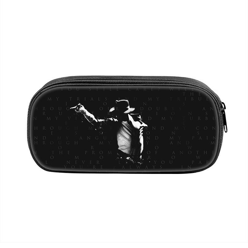 Michael Jackson Zippered Pencil Case: Student Stationery Bag