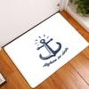 1Pc White Anchor & Navy Blue Nautical Washable Door Mat Non Slip Entrance Floor Carpet Easy To Clean Hallway Bath Kitchen Rug