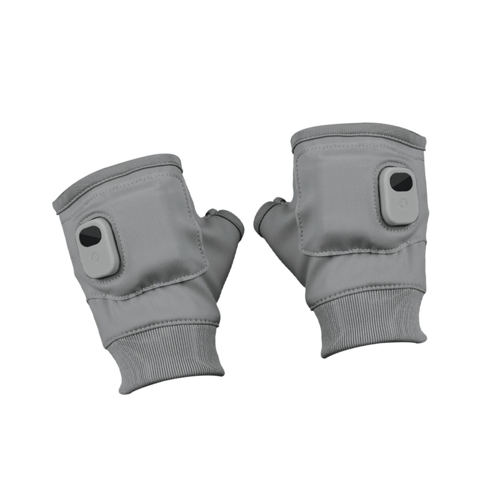 

Рукавички з підігрівом Акумуляторні зимові теплі USB Електричні рукавички з підігрівом Без пальців Грілка для рук Термо для спортивних лижних рукавичок One Size сірий колір