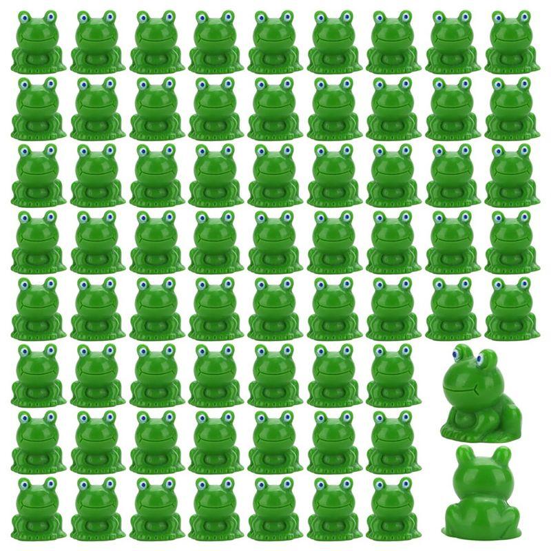 ABWR-80Pcs Mini Frog Garden Decor Tiny Green Frog Resin Figurines Miniature Outdoor And Home Decor зелёный