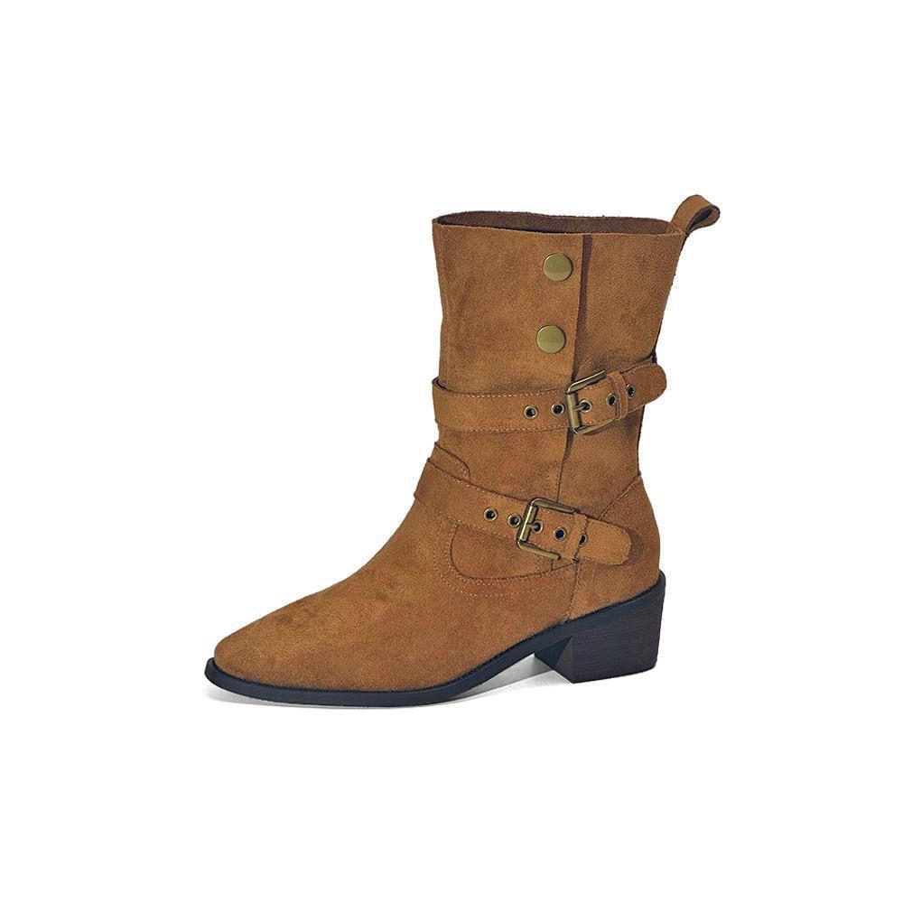 Women's Retro Western Ankle & Mid-Calf Cowboy Boots - New Winter 2025, Brown Coffee