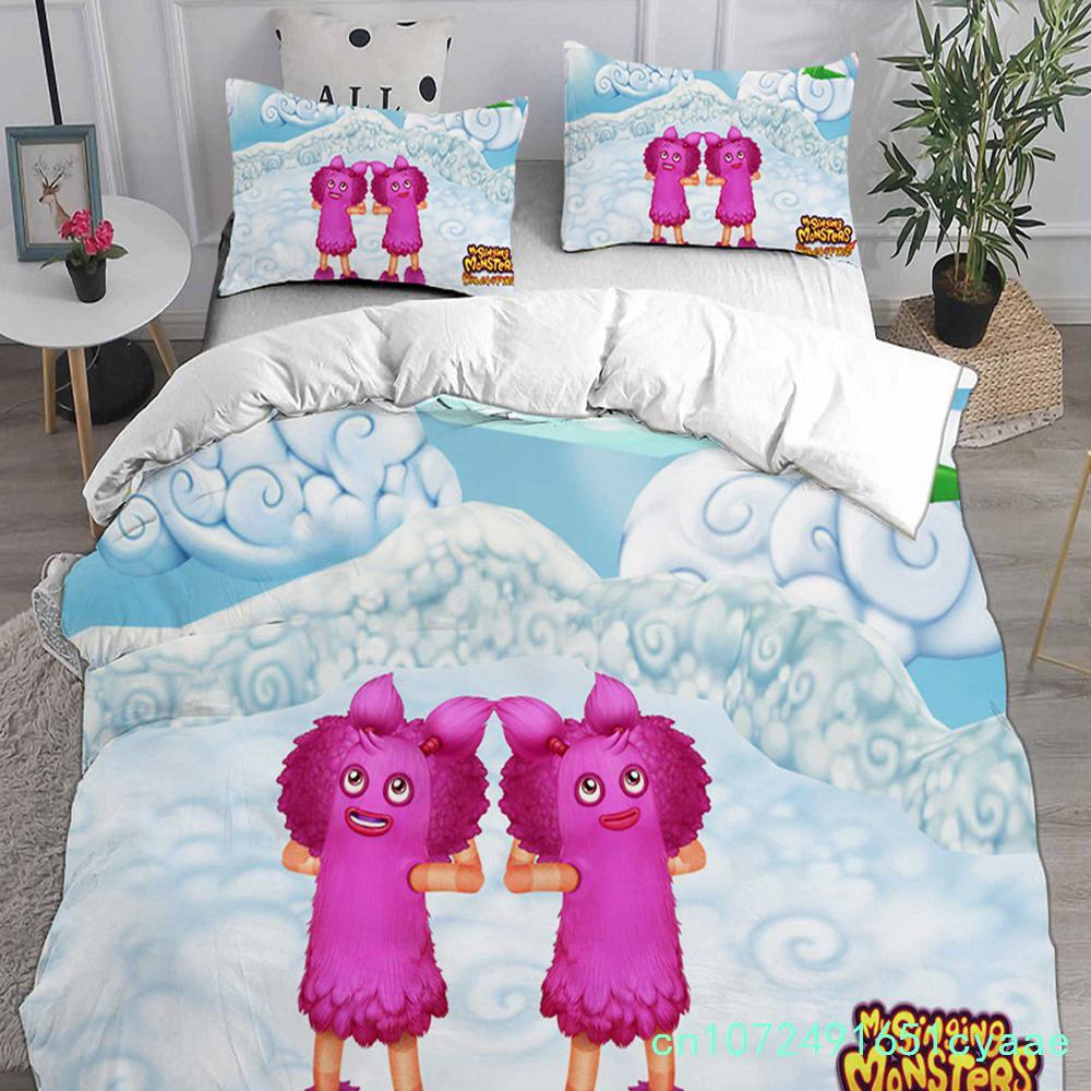 My Game Singing Monsters Bedding Sets 3D Print Comforter Quilt Bed Cover Duvet Cover Pillow Case 2-3 Pieces Sets Kids Adult Size