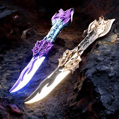 Folding Double Edged Swords Rechargeable LED Light Swords Toy Interactive Multiplayer Battle Toy