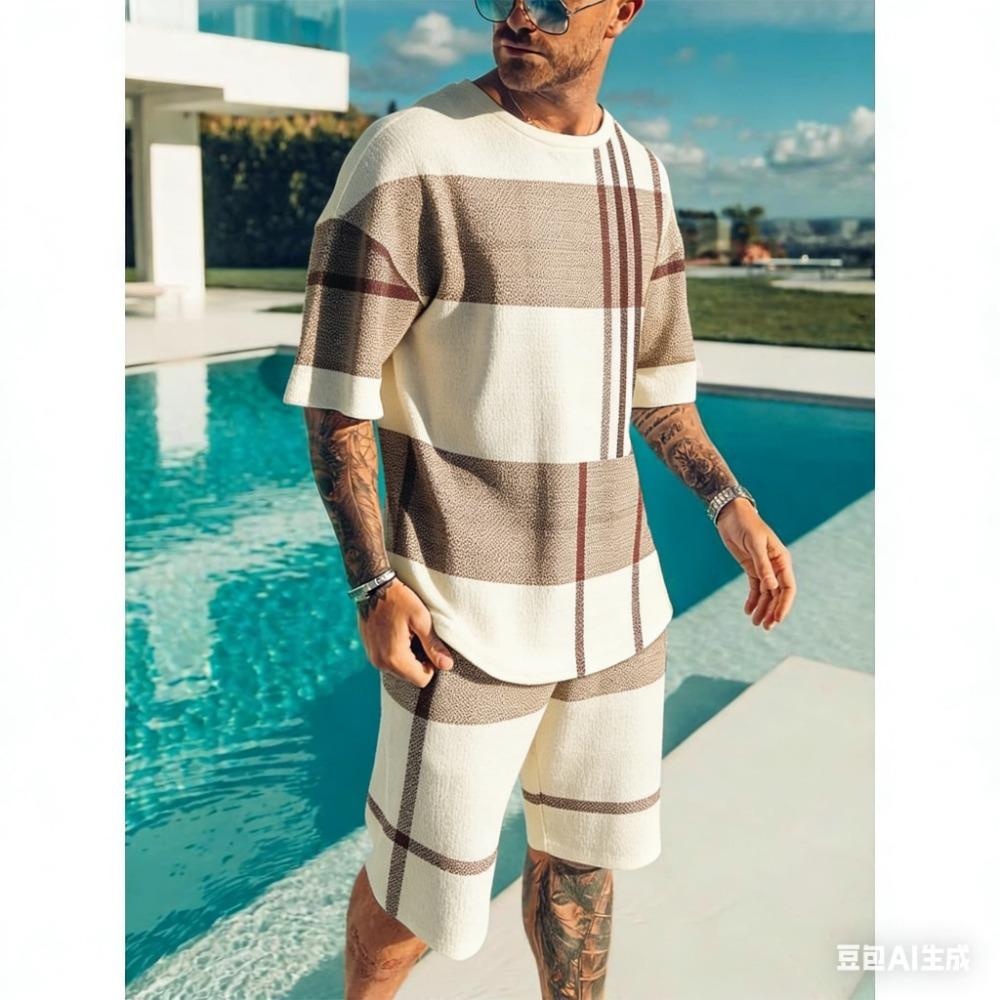 Men's 3D Printed T-Shirt and Shorts Set