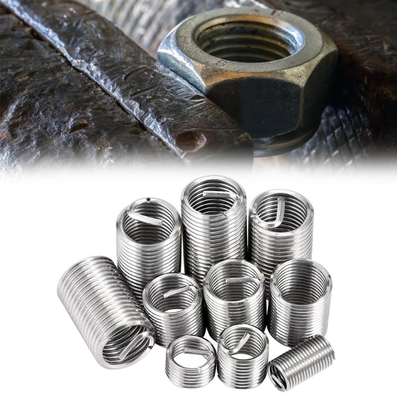 60PCS 3mm-12mm Stainless Steel Wire Screw Insert For Bolted Connections Vibration Resistant Wear Resistant Fasteners