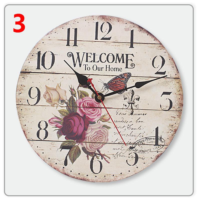 European Creative Wall Living Room Clock Silent Wooden Wall Clock Stylish Modern Quartz Wall Retro 3