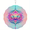 10-Inch Bohemian Style Mandala Flower Printed Wind Chime, Battery-Free Operation, The Rotating Dynamic Effect Adds Vitality to Outdoor Garden Decor