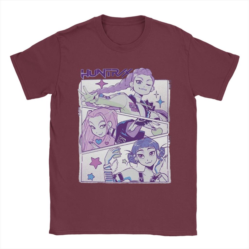 K–Pop Demon Hunters huntrix Rumi, Zoey and Mira T-Shirt Short Sleeve Streetwear Tops Summer Cotton Comfortable Plus Size Clothes