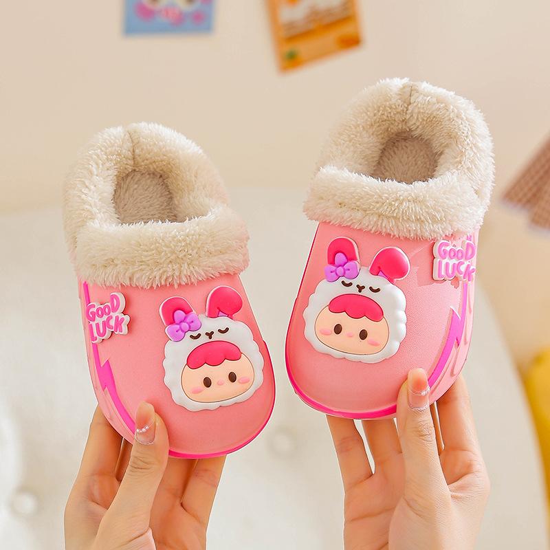 New EVA Cotton Slippers Summer Cartoon Cute Non-Slip Indoor Warm Thick Bottom Slippers Baby Cotton Shoes