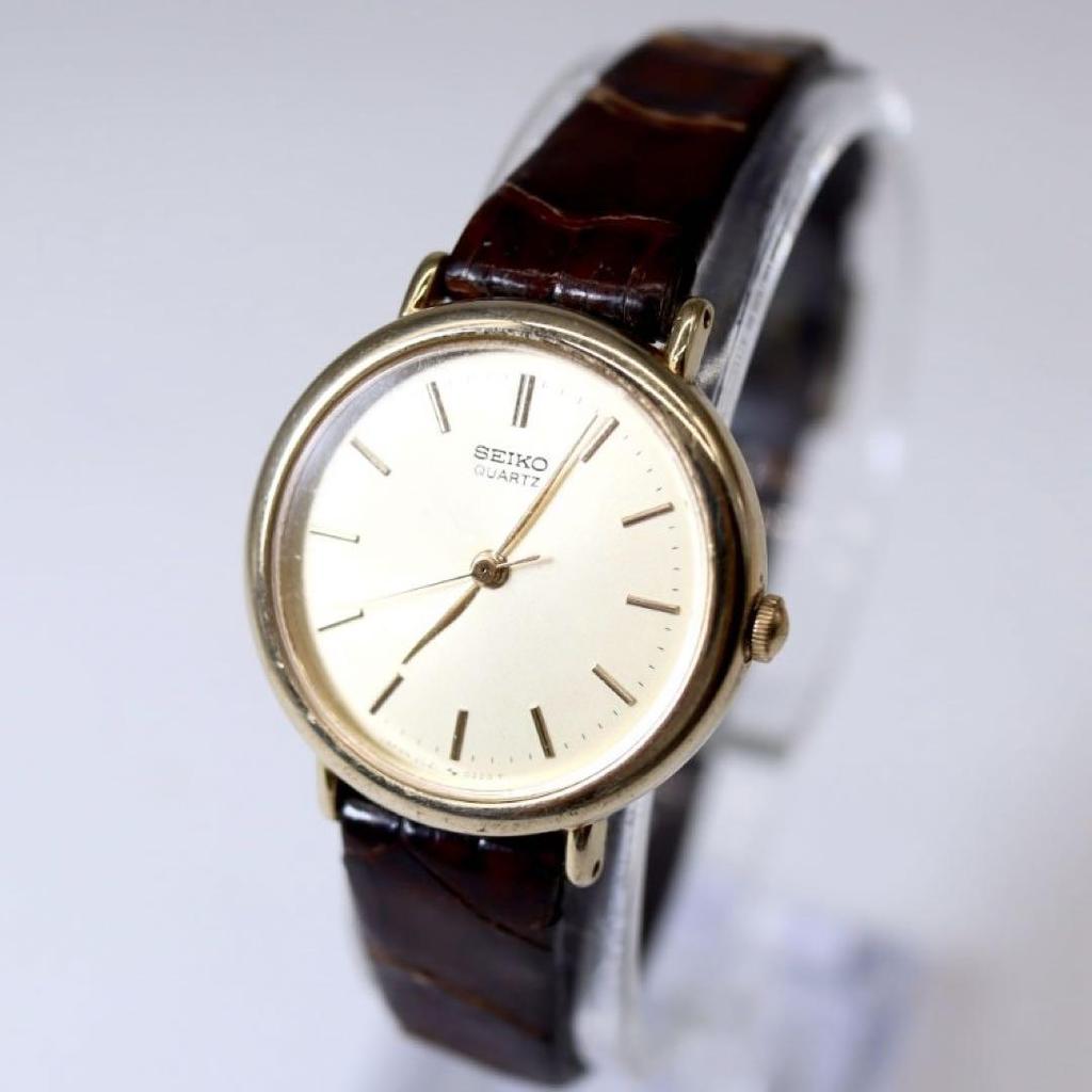 [USED] Seiko Quartz Watch, Gold/Brown Leather, Women's