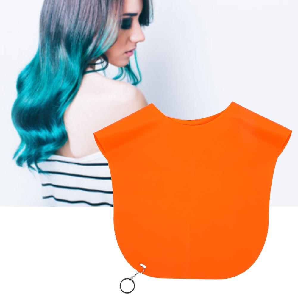 Silikon Friseursalon Haarschnitt Nacken Schal Wickel Haare Färben Färbemittel Nackenschutz (Orange)Orange