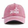 Pc JESUS Print Washed Baseball Cap for Adults  Minimalist Retro Style Casual Soft Adjustable Dad Hat Perfect As Gift