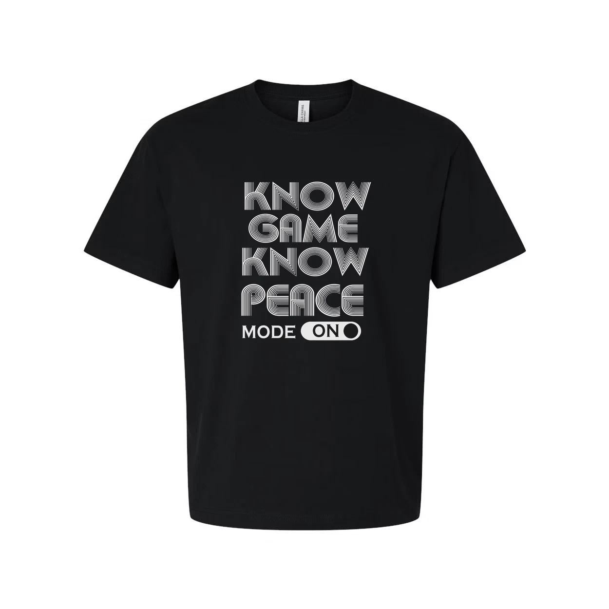 Unisex Gamer T Shirt Featuring Know Game Know Peace Mode On Print Graphic Tee De M