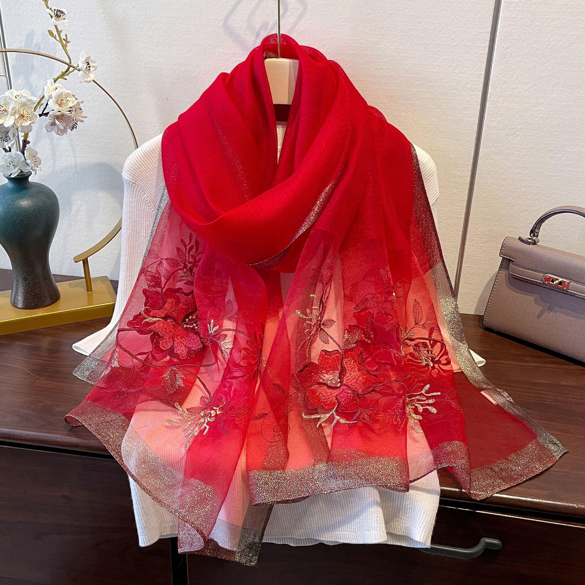 

Новый шелковый шарф для женщин на весну и осень, длинный, универсальный и модный, белый, защищающий шею, модный шарф из тюля 180*70cm