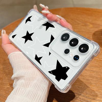 Per Samsung S25 S24 FE S23 Ultra S22 A56 A36 A55 A16 A15 A35 Custodia Cover Motivo Stelle Silicone Morbido Antiurto Trasparente Sottile Guscio per Telefono