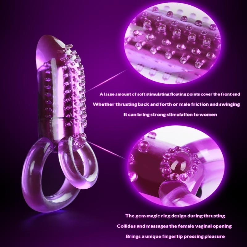 Vibrating Cock Ring With Tongue Clitoral Stimulator Raised Nodules Anal Beads For Couple Play Adult Sex Toys Penis Ring Wearable