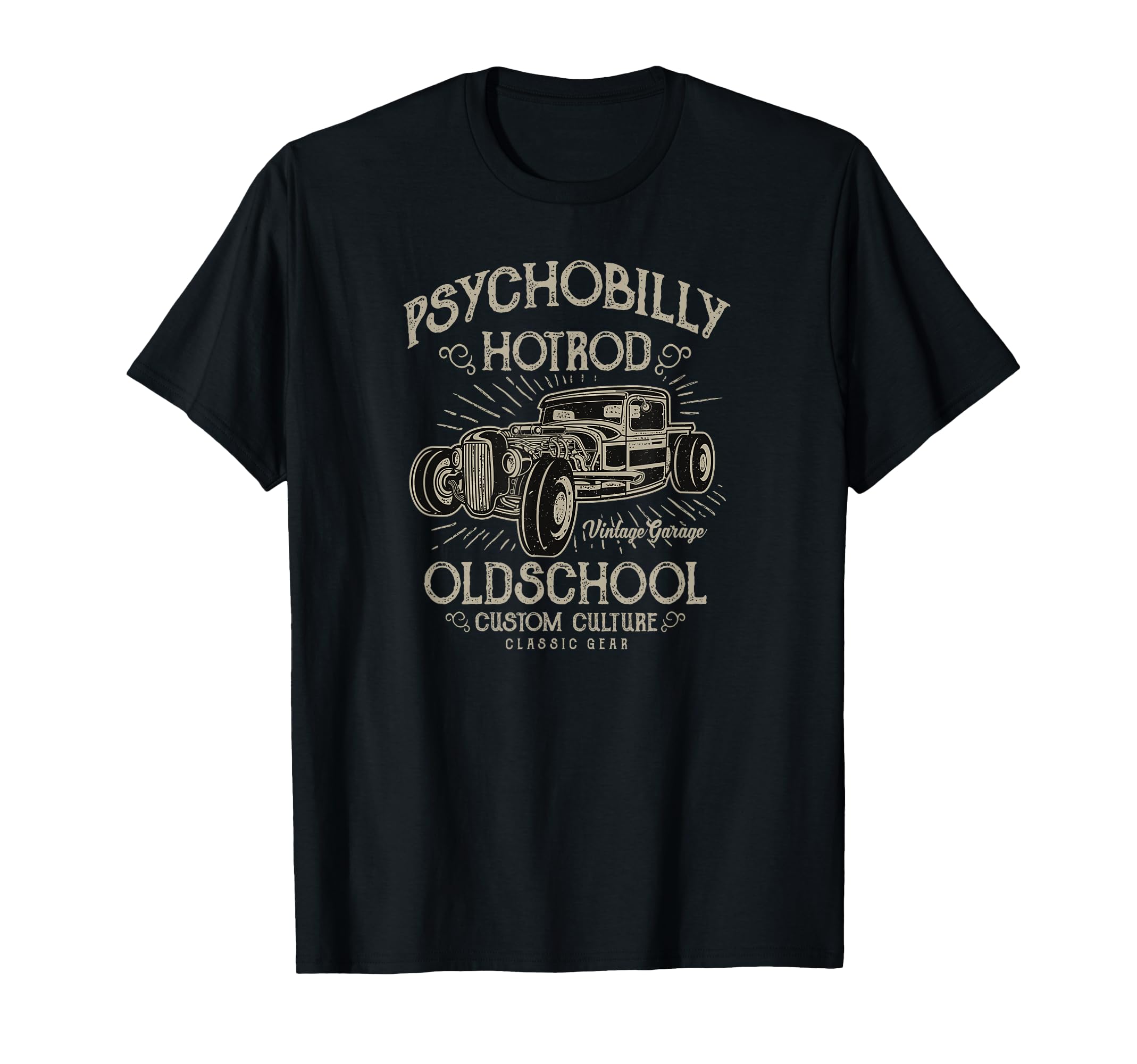Old School Psychobilly Hot Rod Custom Gasoline Addict T-Shirt