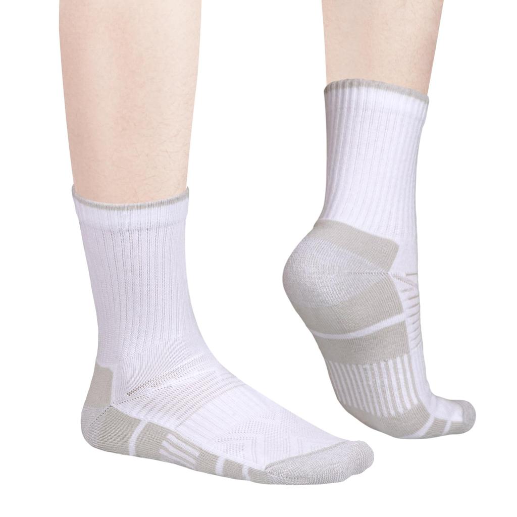 YUEDGE White Athletic Cushioned Cotton Crew Socks for and Casual Set Women's Socks, Sweat-Wicking, Odor-Resistant, Commuting, Work, Wear, 5-Pair