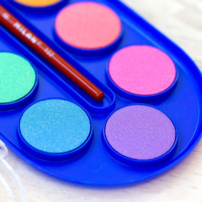 Aquarelles - alpexe - étuis 12 - fluorescent - métallisé - pour enfants