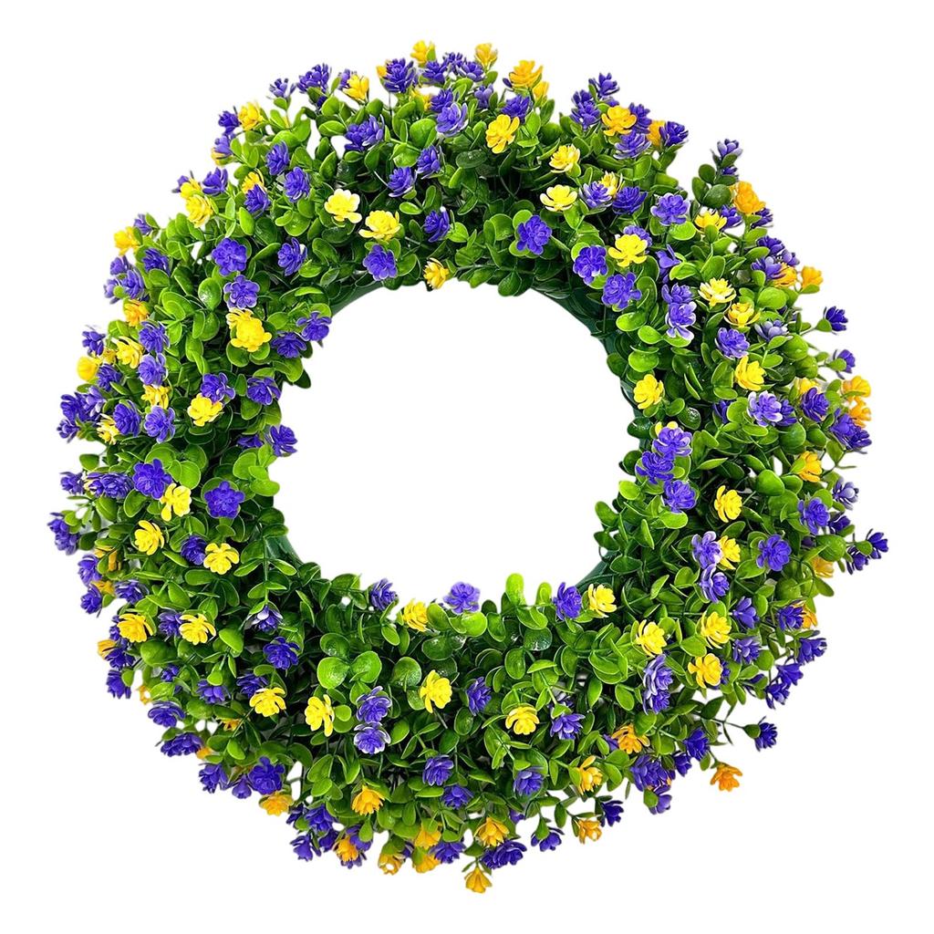 , Colorful Cottage Wreath , Spring/Summer Home Décor, Artificial Wreath Suitable For All Seasons, Festive Front Porch Decoration.