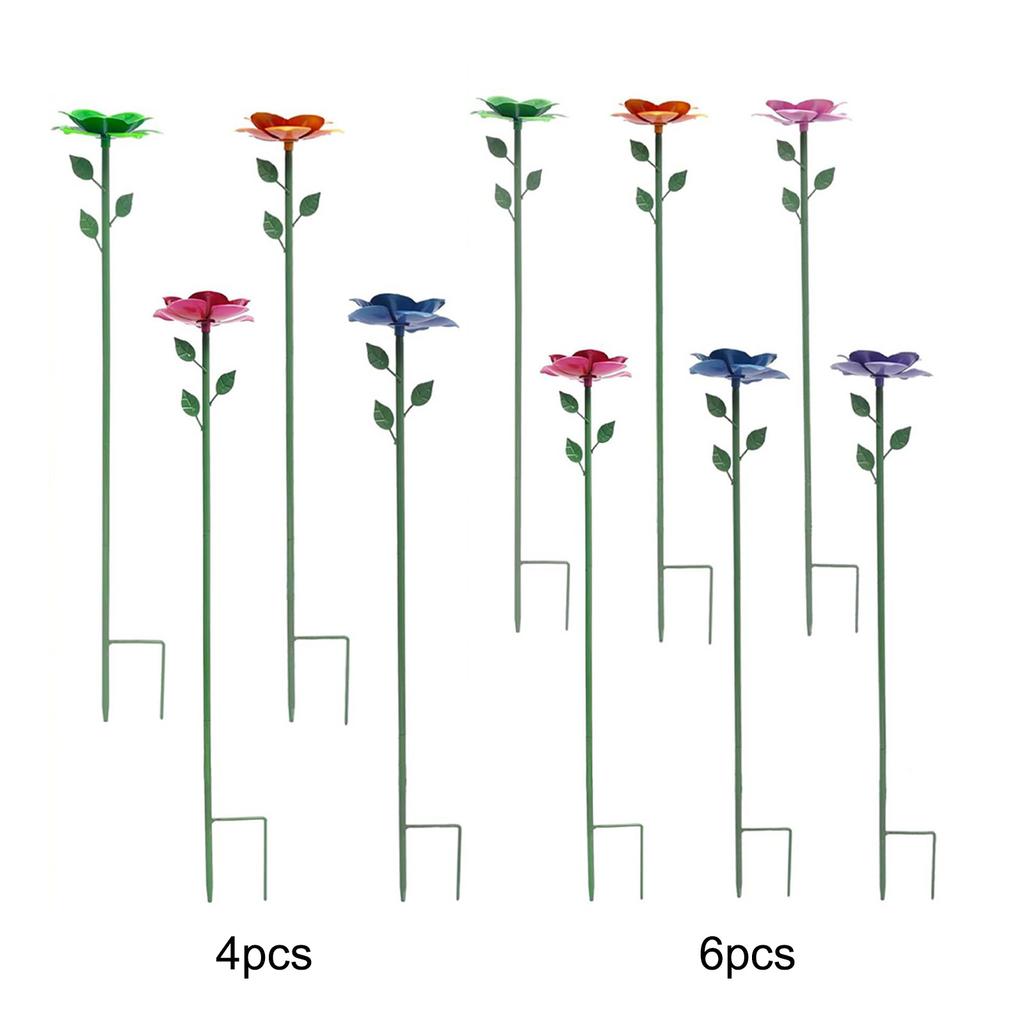 4/6 Pack Bee Watering Station Metal Butterfly Feeder with Flower Design Decorative Garden Stakes for Outdoor Yard Patio Decor