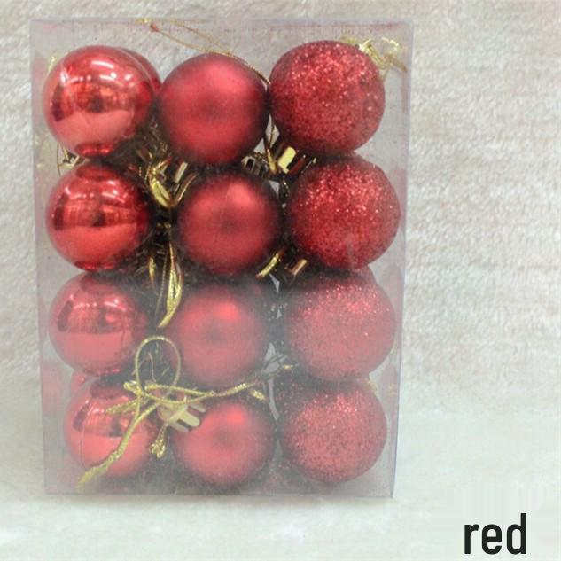Na skladě: Sada 24 kusů 3cm lesklých vánočních koulí na ozdobu stromku