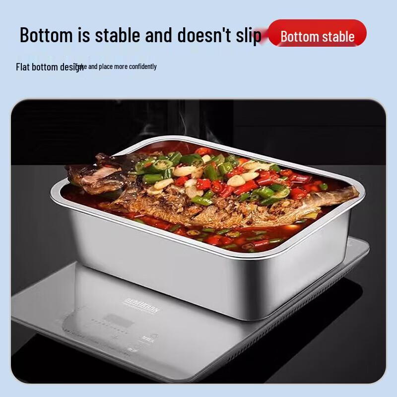 Rektangulær serveringspanne i 304 rustfritt stål