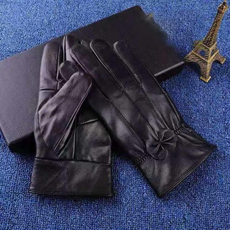 Mens Womens Warm Sheepskin Leather Gloves Winter Cycling Outdoor Riding