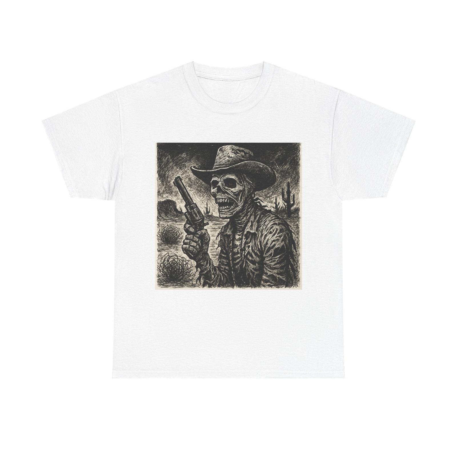 Unisex Adult T Shirt Mummified Cowboy Desert Horror Ink Art S разноцветный