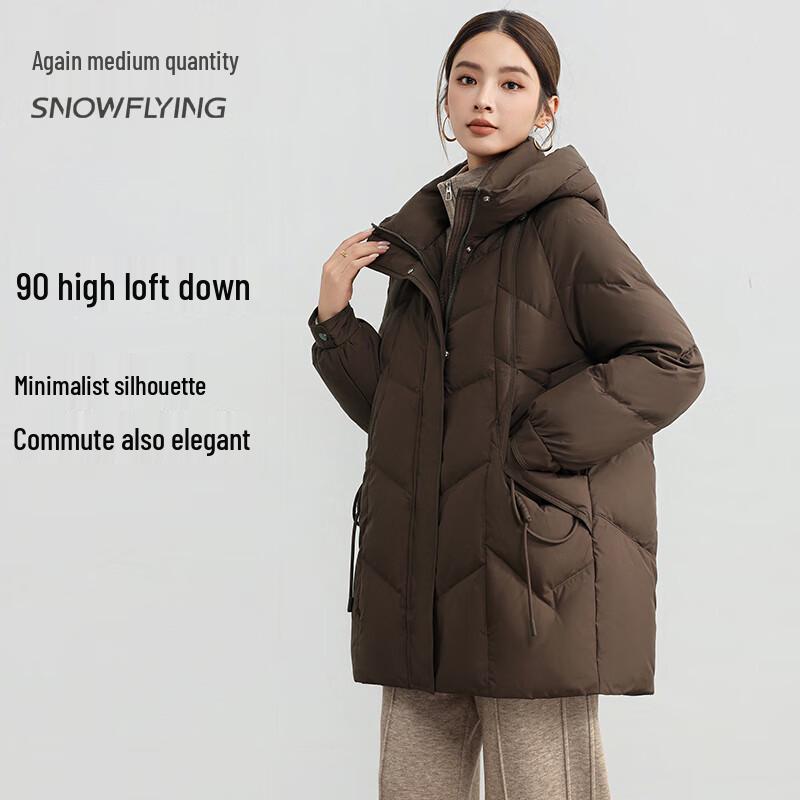 

SNOWFLYING 2025 Women s Mid-Length Duck Down Jacket 2XL 175