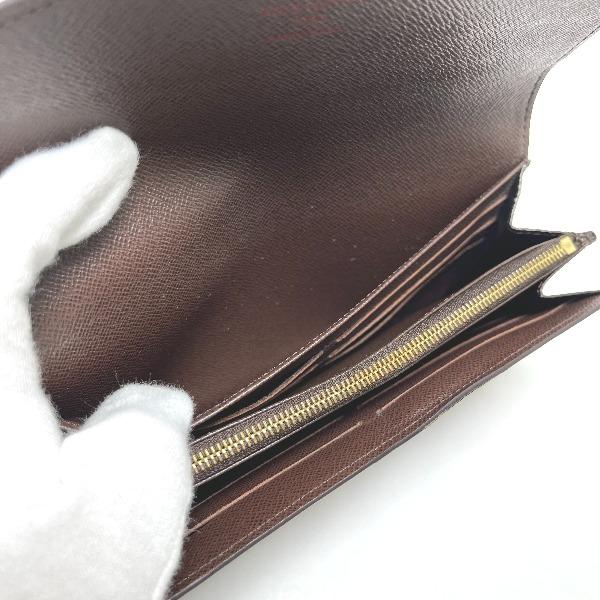 Louis Vuitton Damier Portefeiulle Sarah N63209 Long Wallet Purse Ebene Brown Used