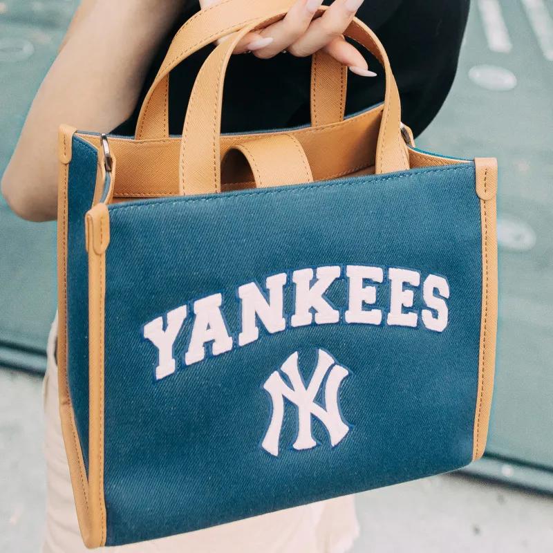 MLB New York Yankees Polyester Tote Bag , Shopping Bag , Handbag , Shoulder Bag , Crossbody Bag Unisex Brown Blue (Unisex) Handbags