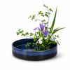 Merrytime Flower Water for Flower Japanese Navy Light and Dark Vase, Basin, Ceramic, Shallow, Ikebana, Arrangement, Room, Entrance, Round, Approx.