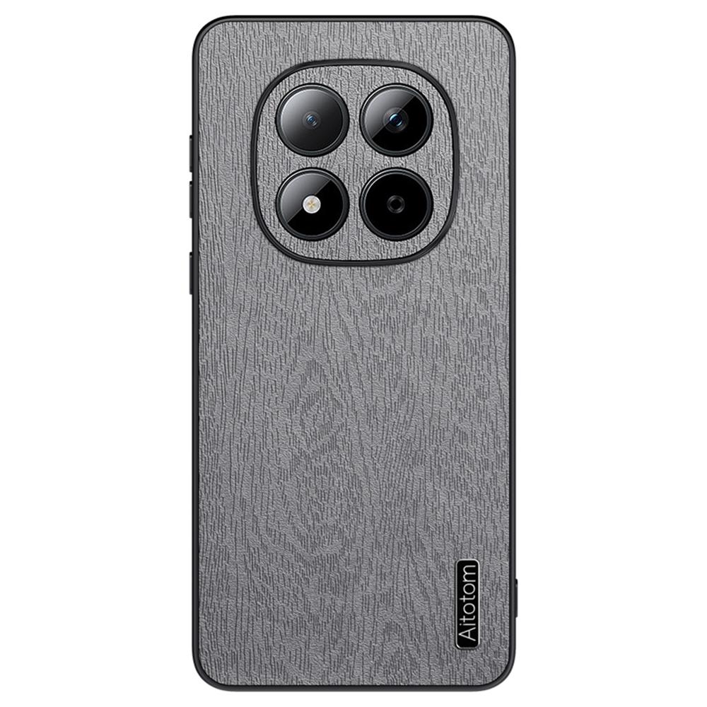 For Xiaomi Redmi Note 15 Pro+ 5G Case Wood Texture PU Leather Coated PC TPU Phone Cover