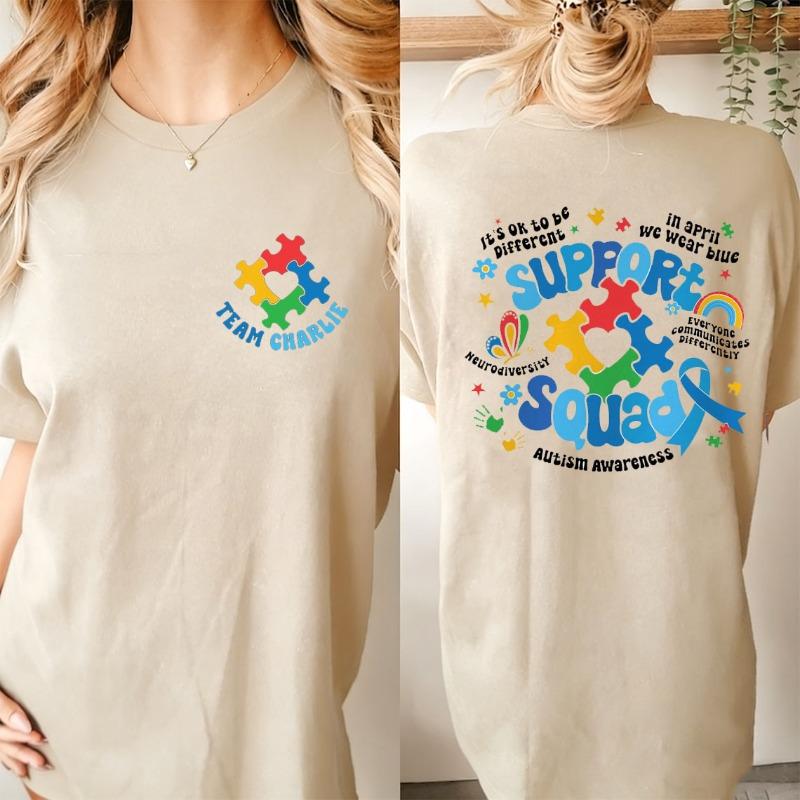 Personalized Autism Awareness Shirt Family Autism Support Squad Autism Mom Shirt Neurodiversity Shirt Inclusion Tshirt Tops S