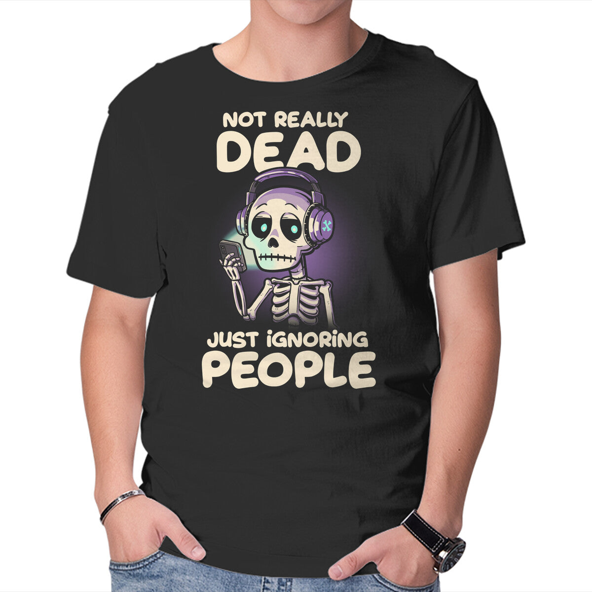Unisex Crew Neck T-Shirt Not Really Dead Graphic Short Sleeve Casual Tee XXXXL