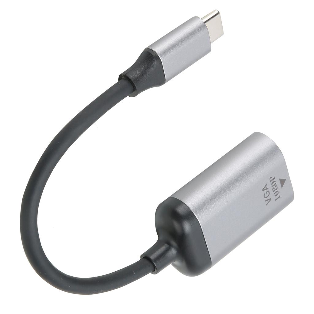 TypeC Male to VGA Adapter Short Cable Connector Aluminum Alloy PVC for Windows Android OS X