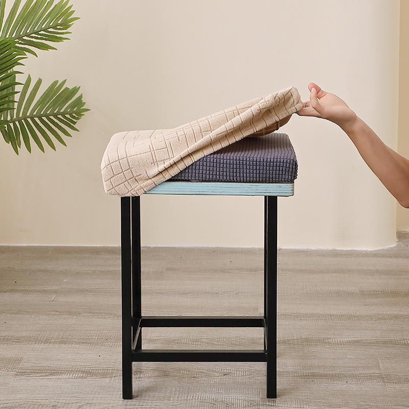 Solid Color Square Stool Chair Cover Counter Durable Saddle Stool Slipcover Dust-Proof Seat Protection Case For El Home