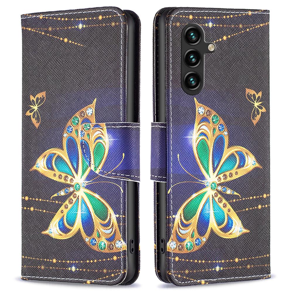 

For Samsung Galaxy A15 4G Case Wallet PU Leather Pattern Printing Phone Cover Jewelry Butterfly
